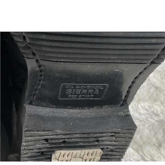 Double H Womens 7M Black Leather Zip Buckle Lace Up Motorcycle Combat Boots - Picture 4 of 14